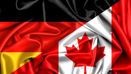 Flaggenfritze Freundschaftskette Deutschland – Kanada, 6 M Lang, 16 Fahnen, Wetterfest, Polyester